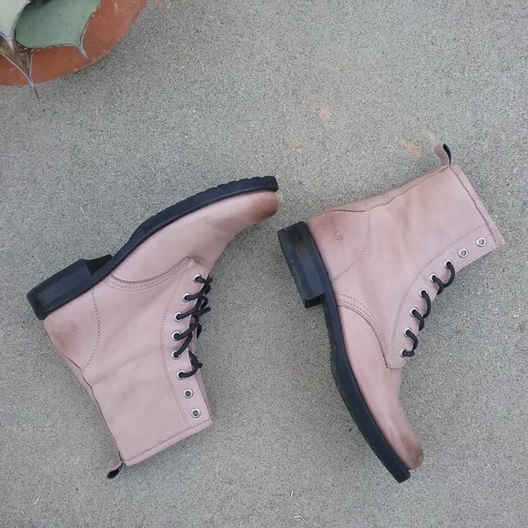Frye Veronica Leather Lace Up Combat Boots Size 8 - Picture 15 of 16